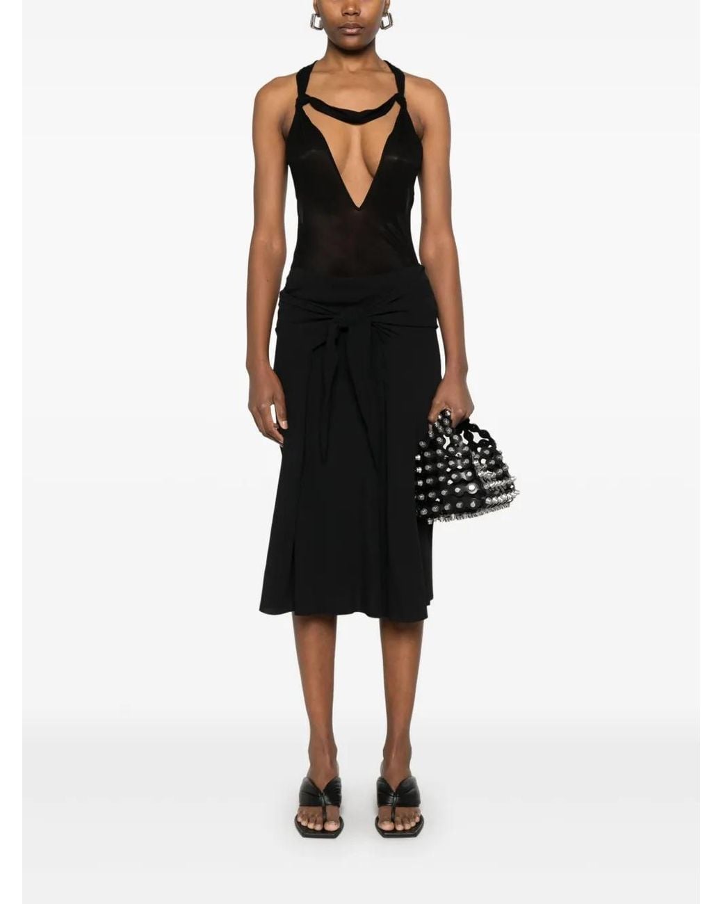 Rick Owens Black Strutter Midi Skirt