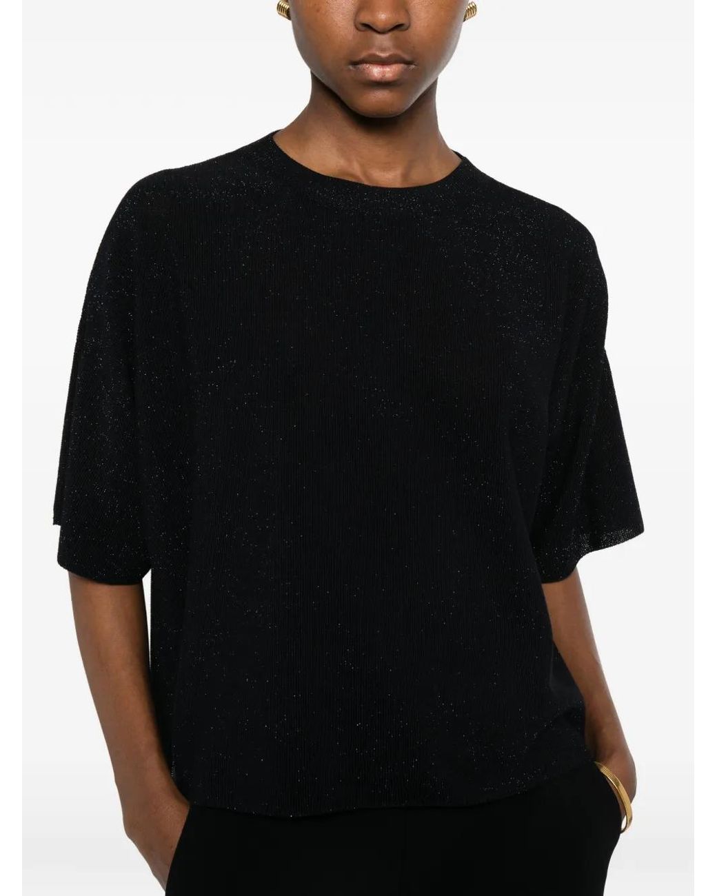 Fabiana Filippi Black Cotton T-Shirt