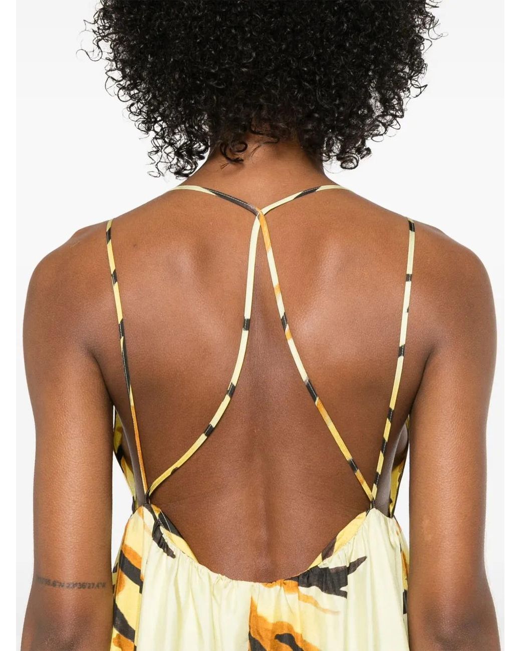 Nanushka Metallic Zebra-Print Maxi Dress