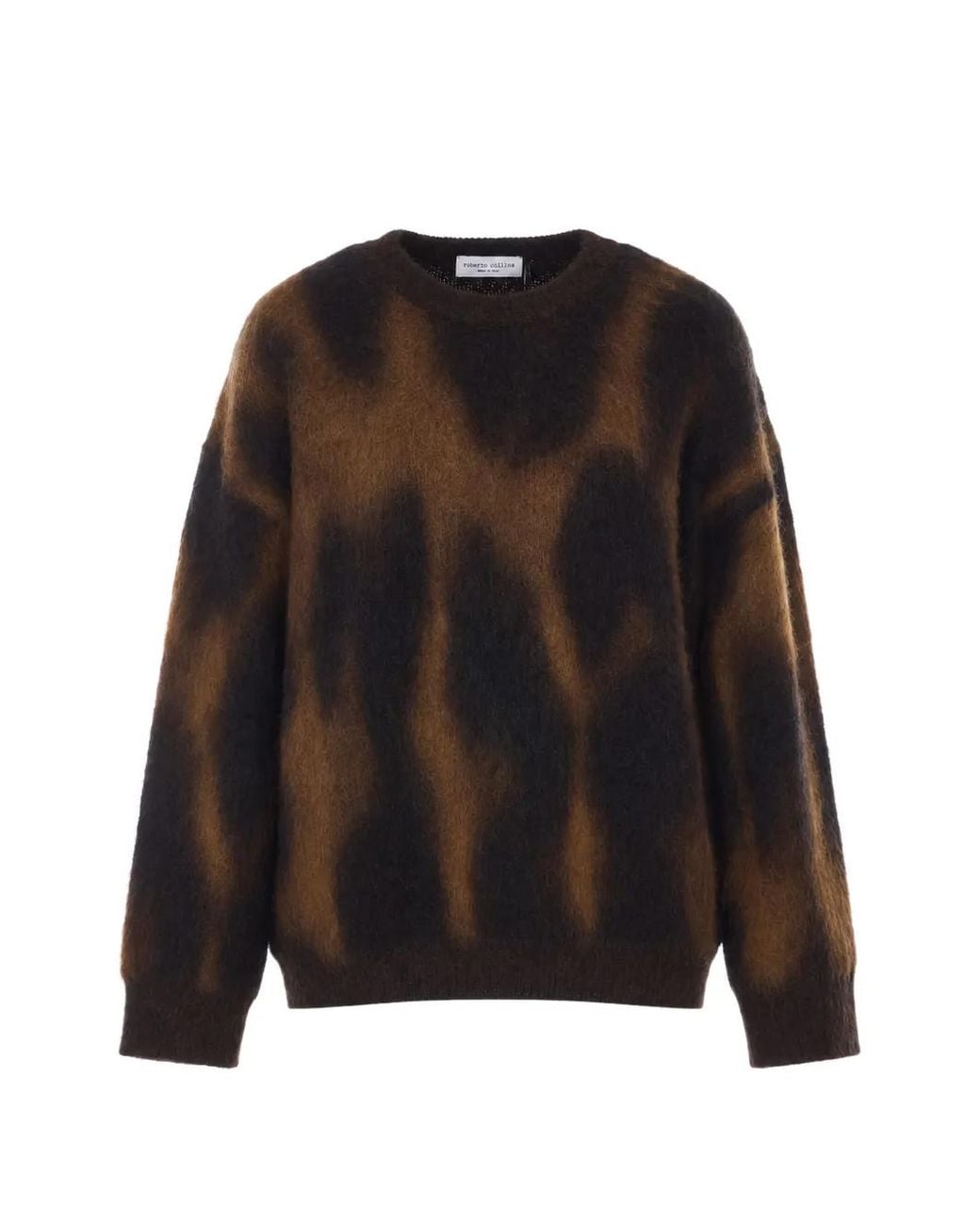 Roberto Collina Black Abstract-Pattern Long-Sleeve Sweater