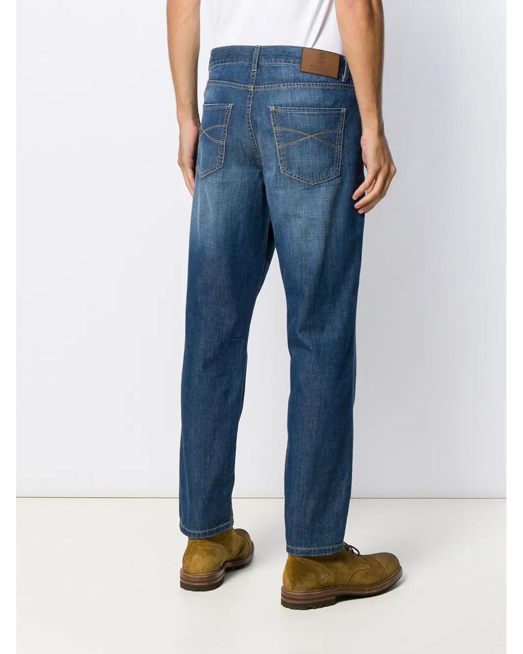 Vaqueros Rectos Brunello Cucinelli de hombre de color Blue