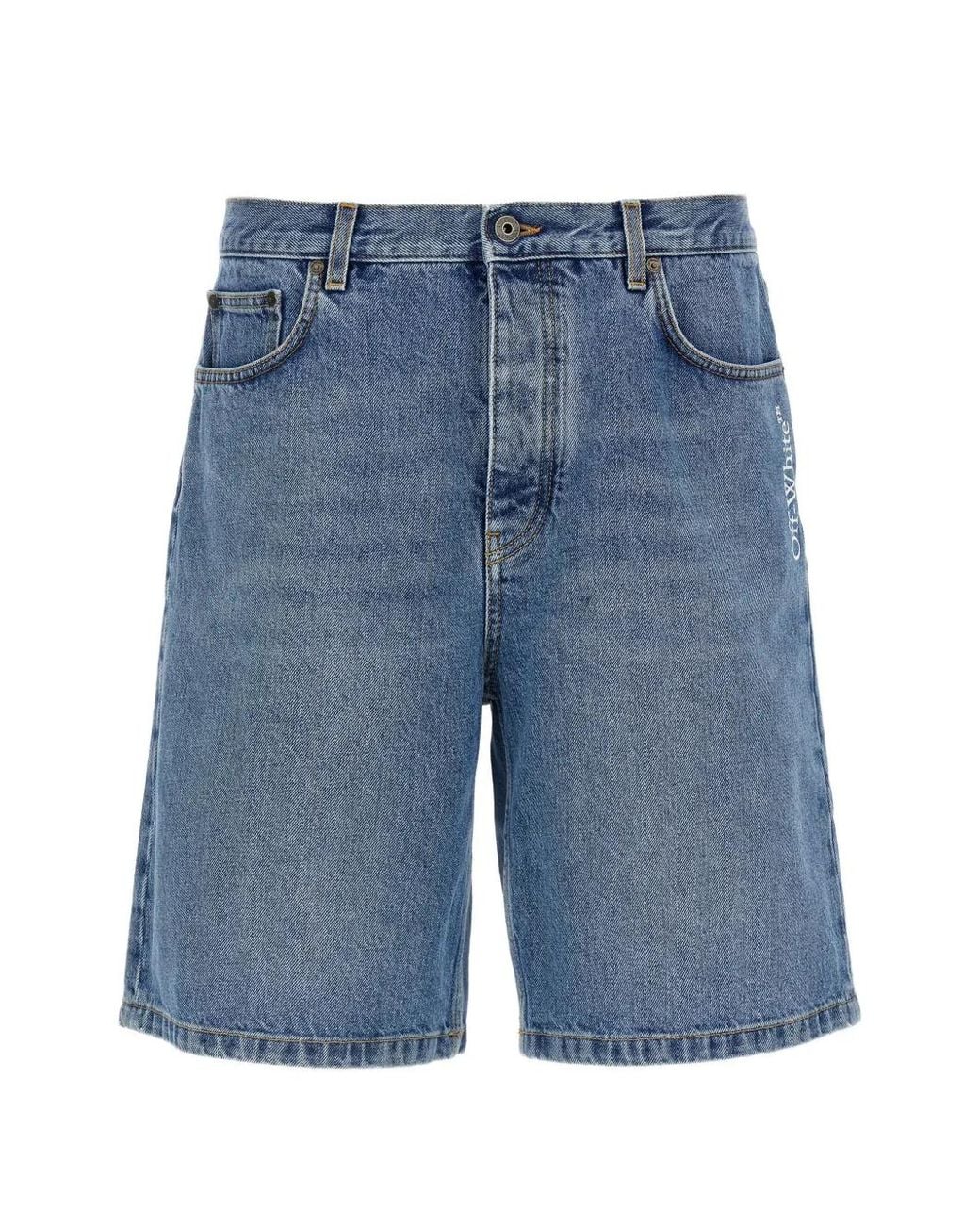 Off-White c/o Virgil Abloh Blue Bermuda Logo for men
