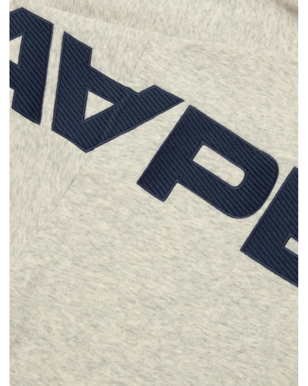 Aape By A Bathing Ape White Aapenow Logo-Appliqué Half-Zip Sweatshirt for men