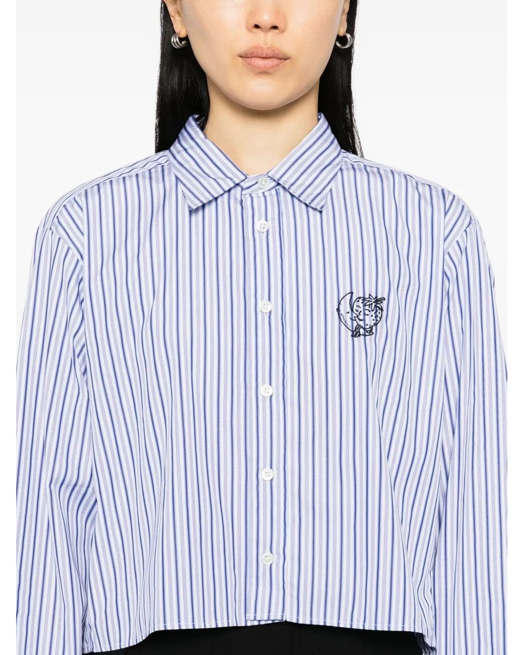 Sky High Farm Gestreept Blouse in het Blue