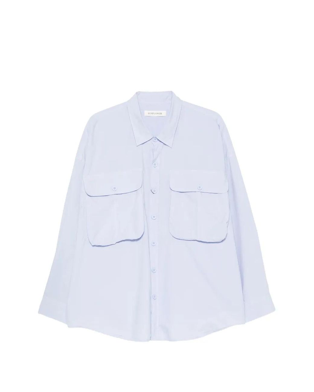 sunflower White Flap-Pocket Shirt for men