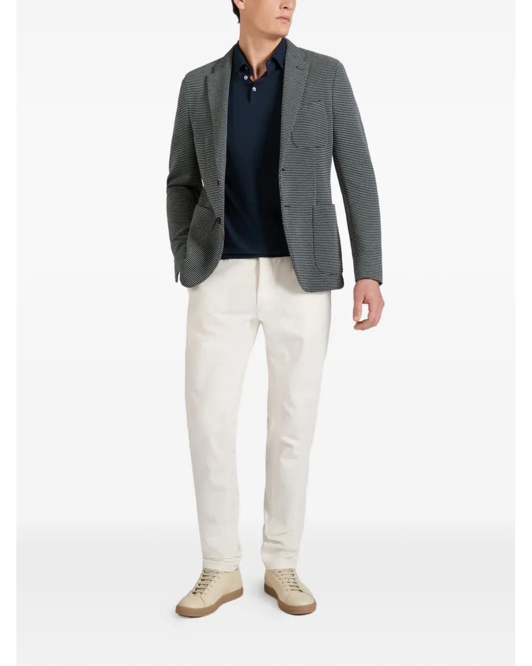 Slowear White Buttoned Trousers for men