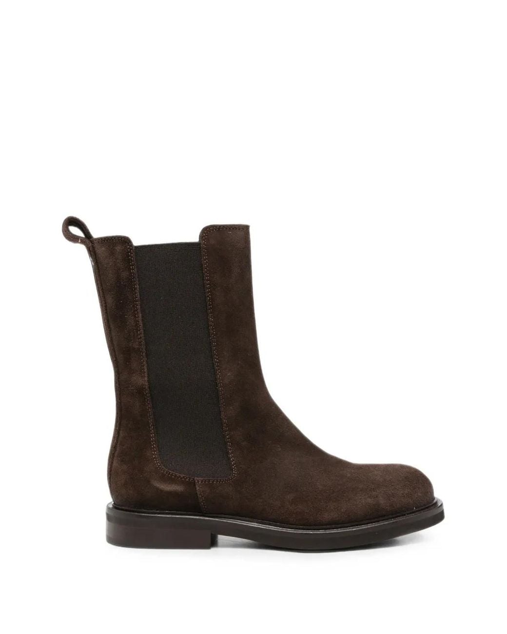 Poeve Black Round-Toe Suede-Finish Chelsea Boots