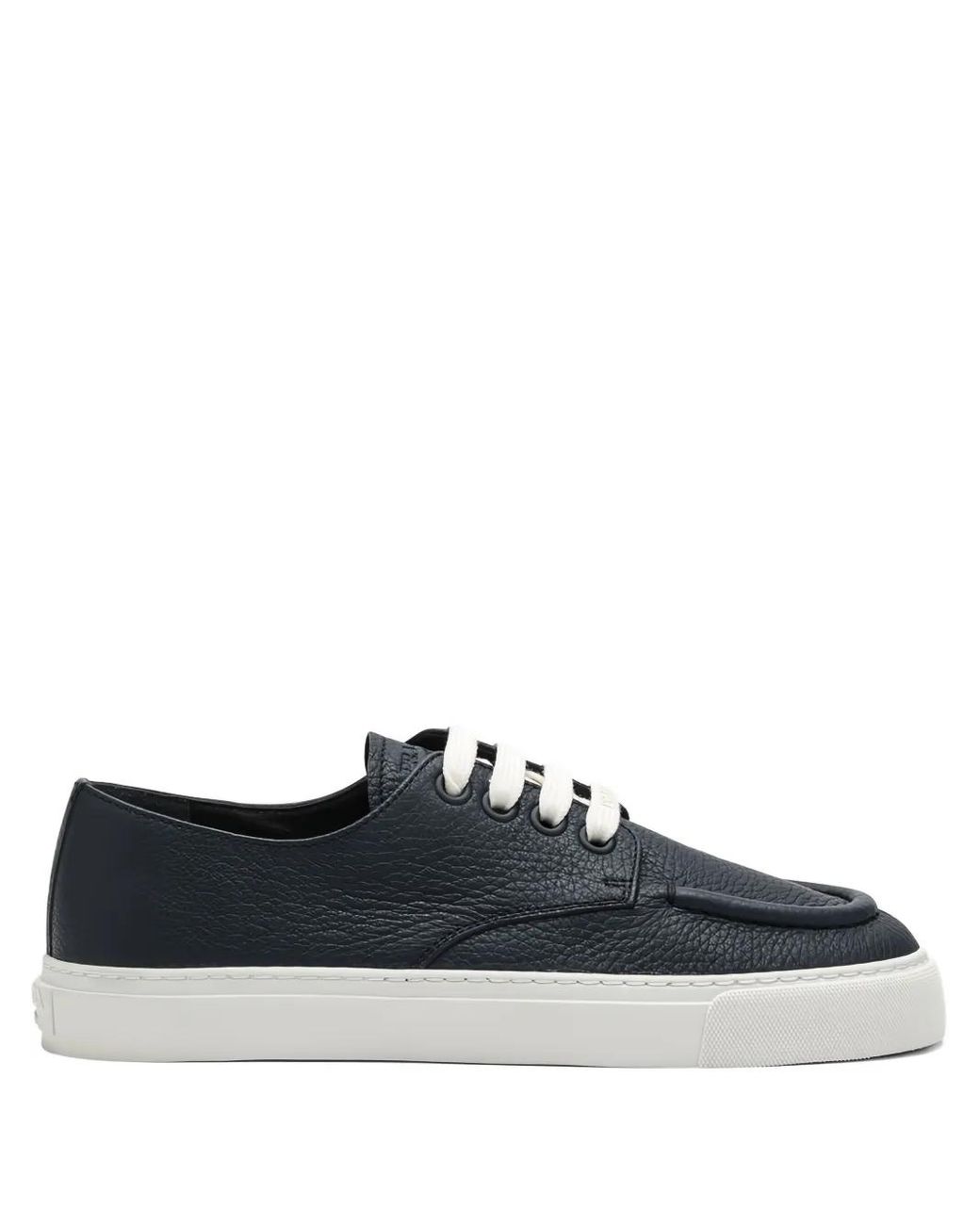 Prada Black Leather Lace-Up Sneakers for men