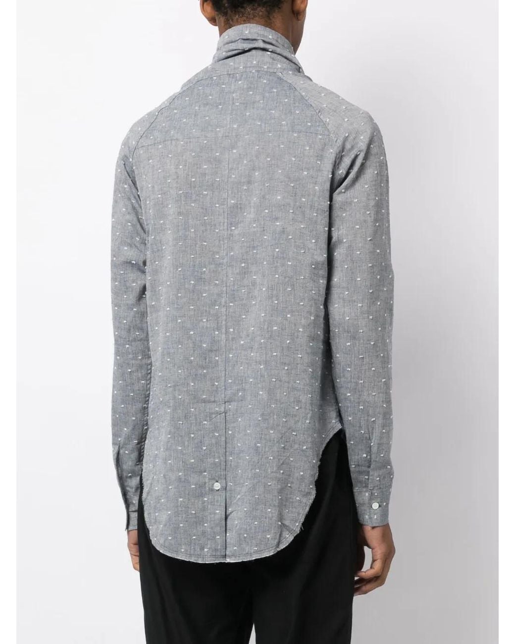 Private Stock Gray The Paradis Polka-Dot Print Shirt for men