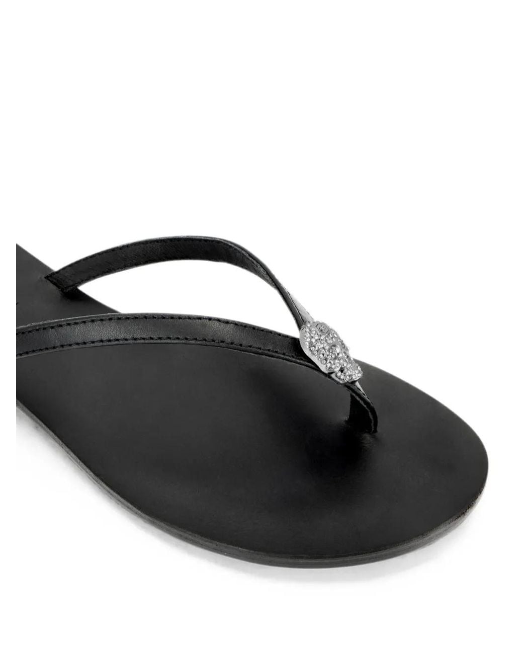 Philipp Plein Black Sandales Nappa À Ornements En Cristal