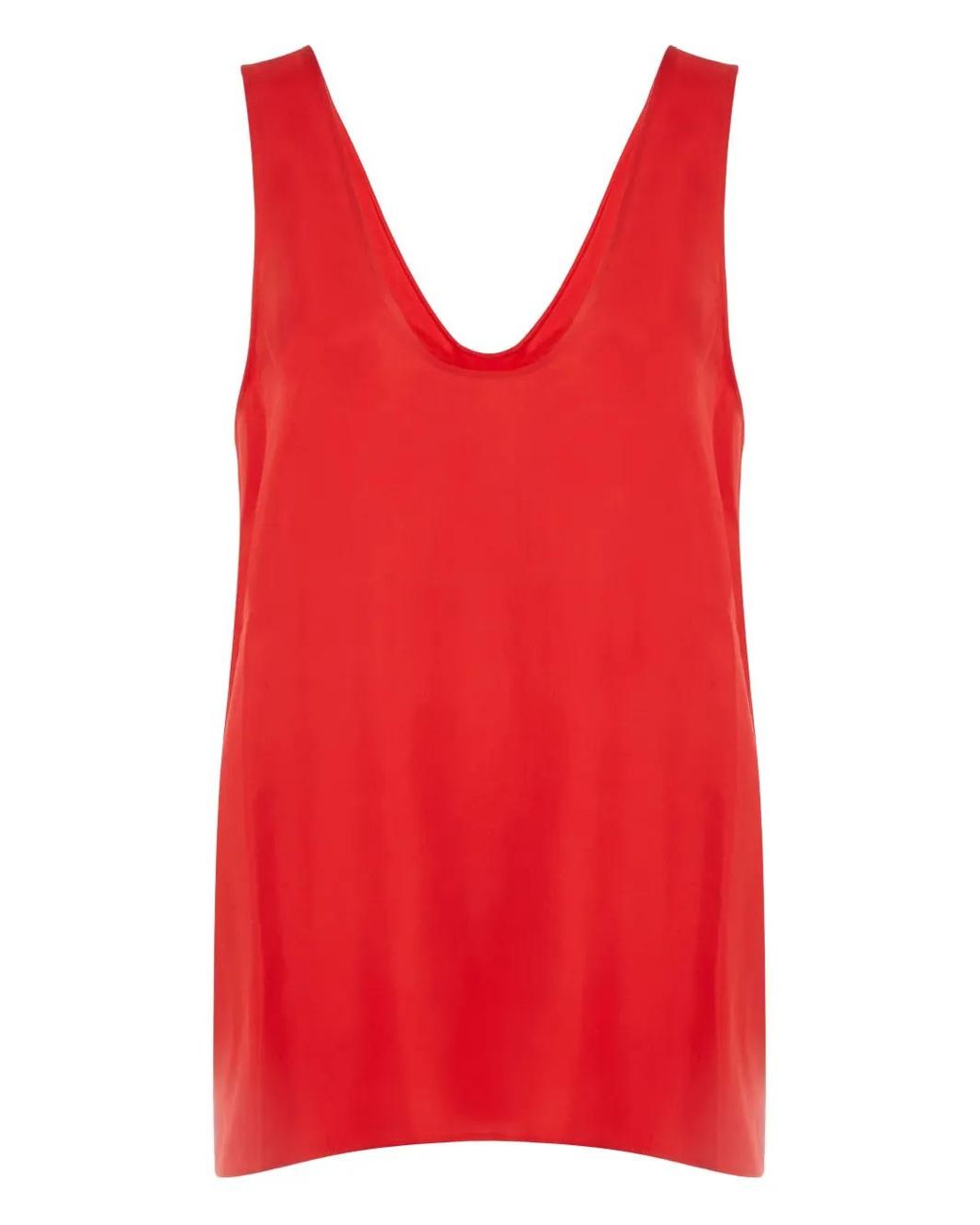 Another Tomorrow Red V-Neck Top