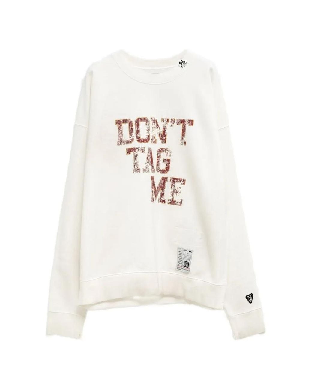 Maison Mihara Yasuhiro White Crew-Neck Text-Print Sweatshirt for men
