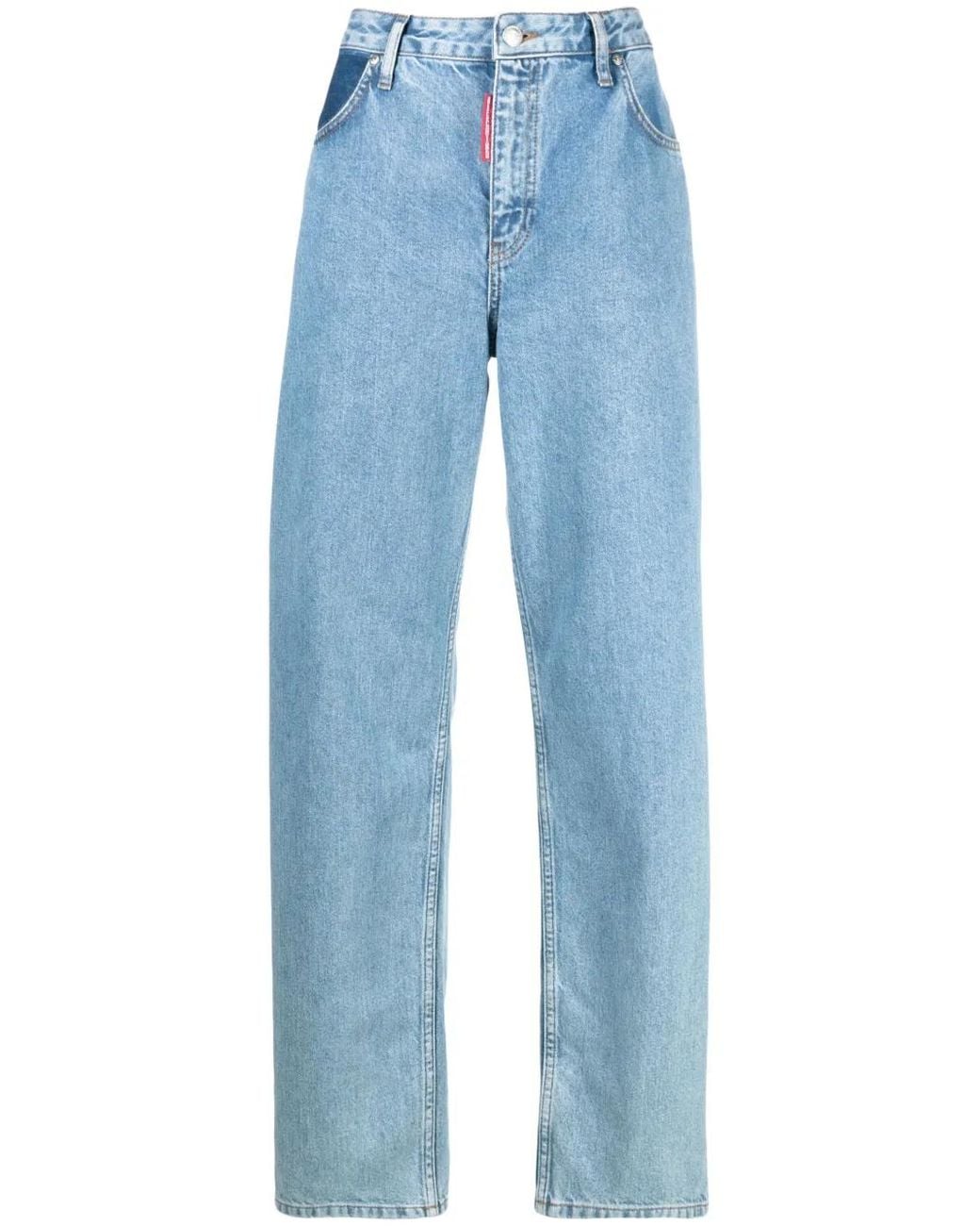 Moschino Blue High-Waisted Wide-Leg Jeans