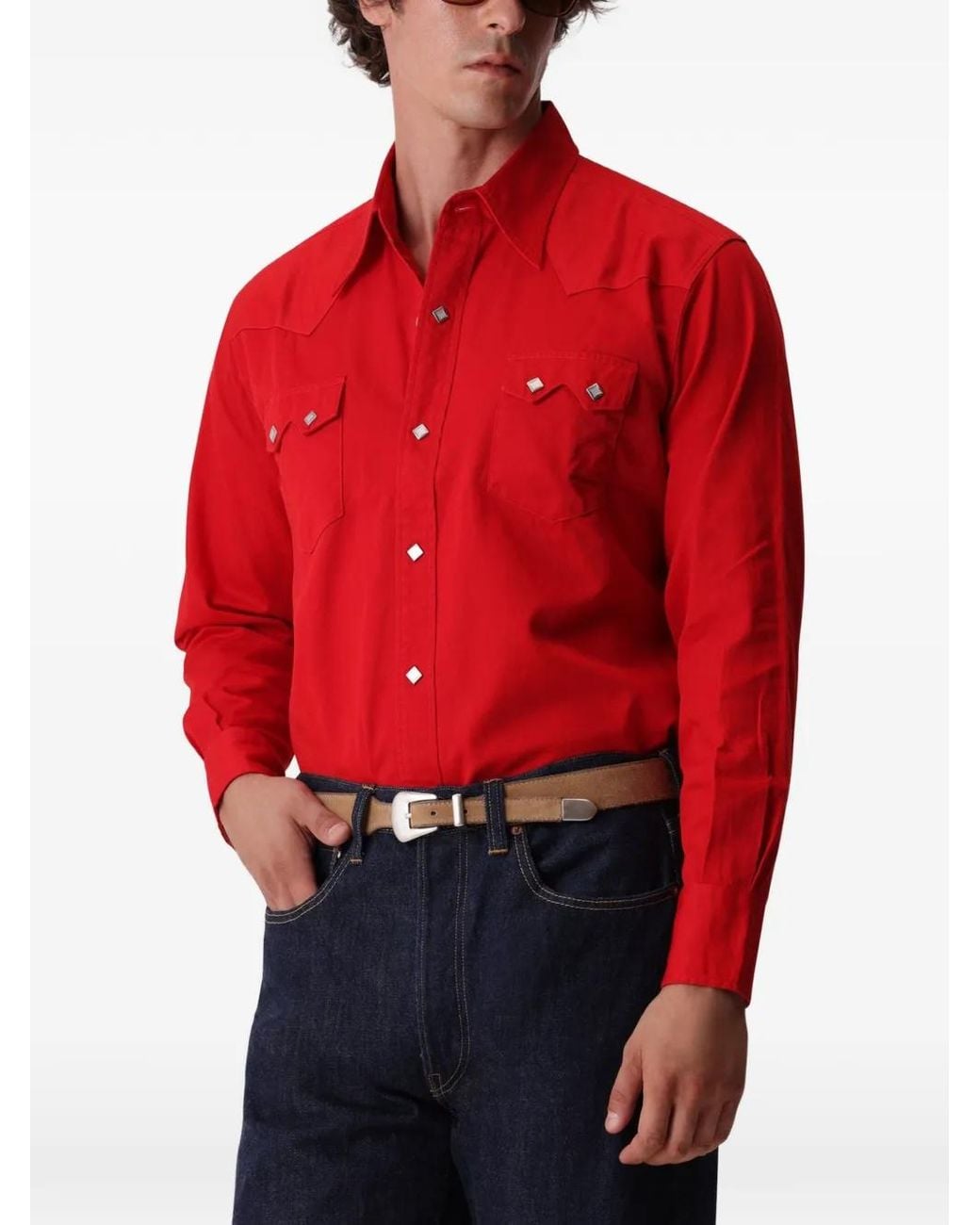 Fortela Red X Big Yank Stakes Western Shirt for men