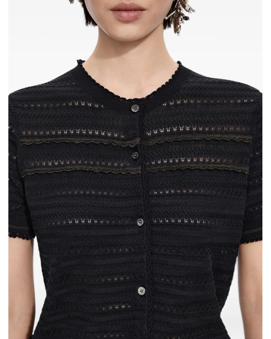 JNBY Black Short-Sleeved Blouse