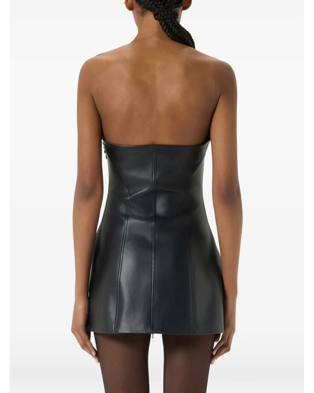 Blumarine Black Ruffled Bustier Mini Dress