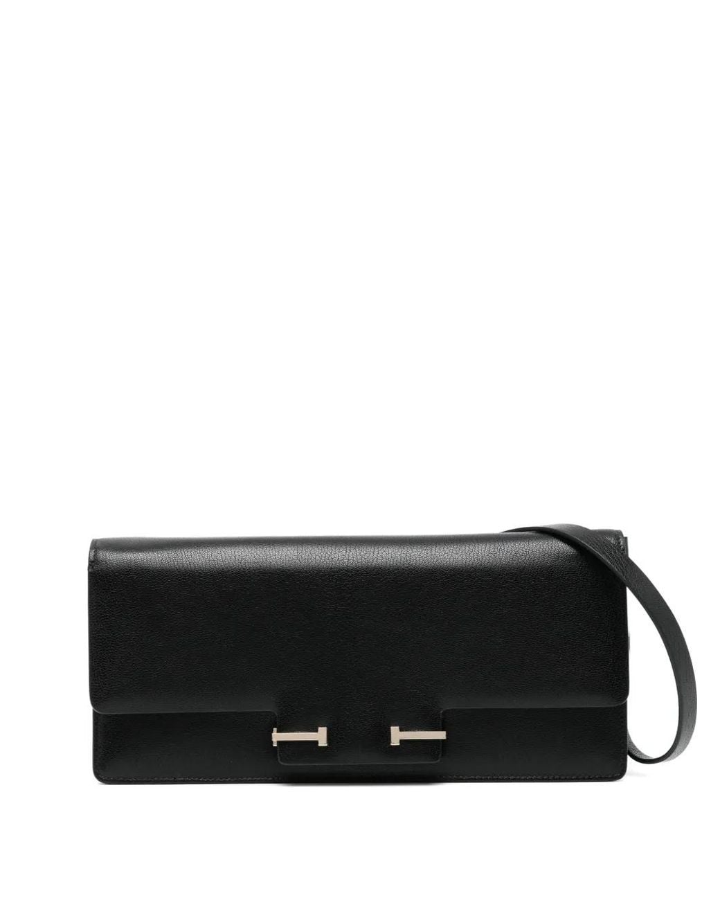 Tom Ford Black Supple Grain Leather Aube E/W Shoulder Bag