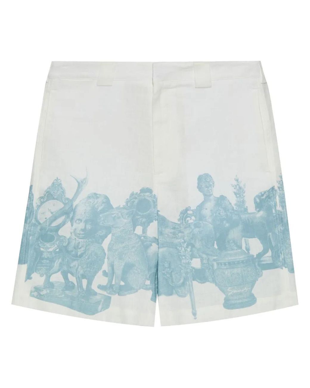 Givenchy Blue Graphic-Print Shorts for men