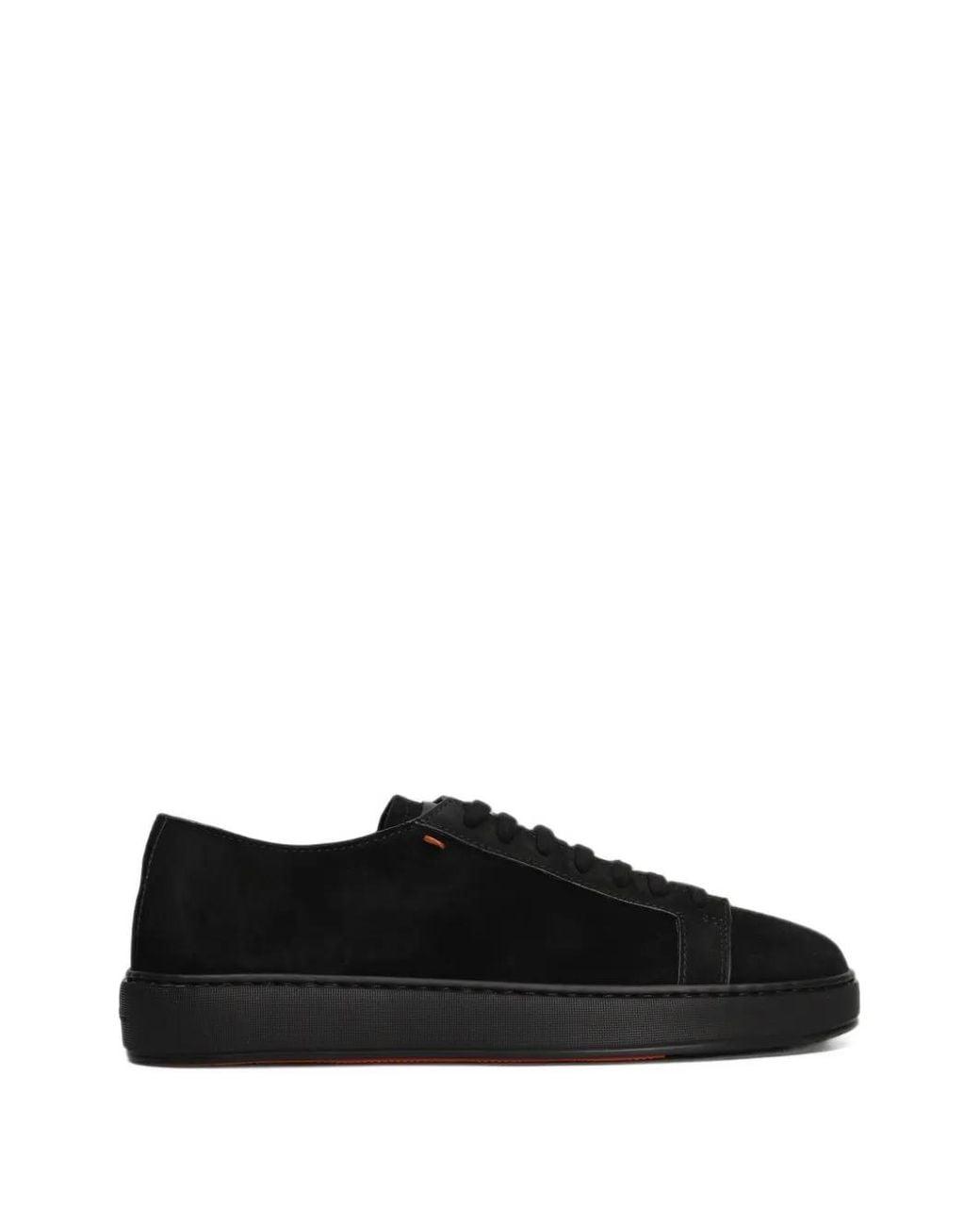 Santoni Black Lace-Up Sneakers for men