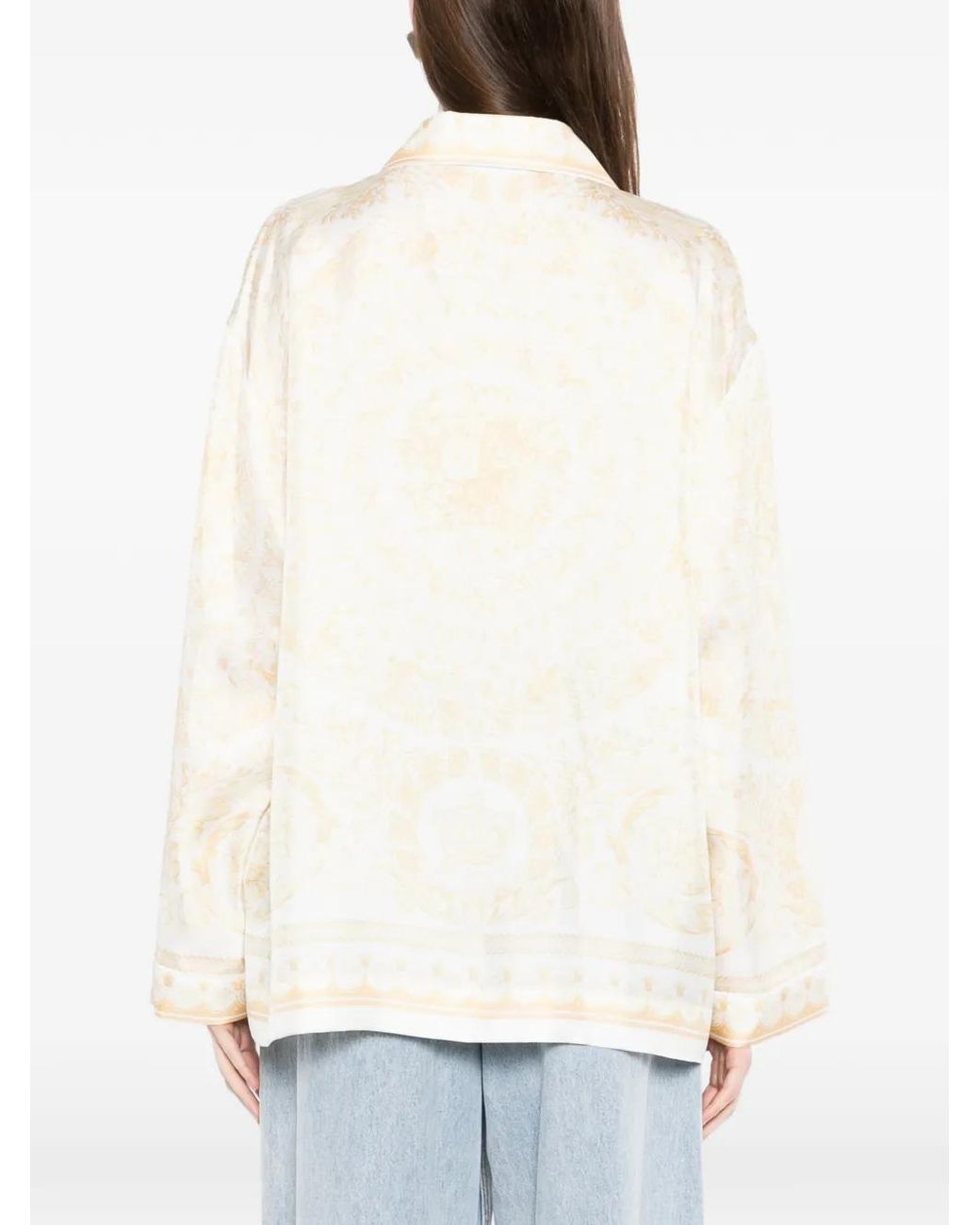 Versace White Patterned Blouses