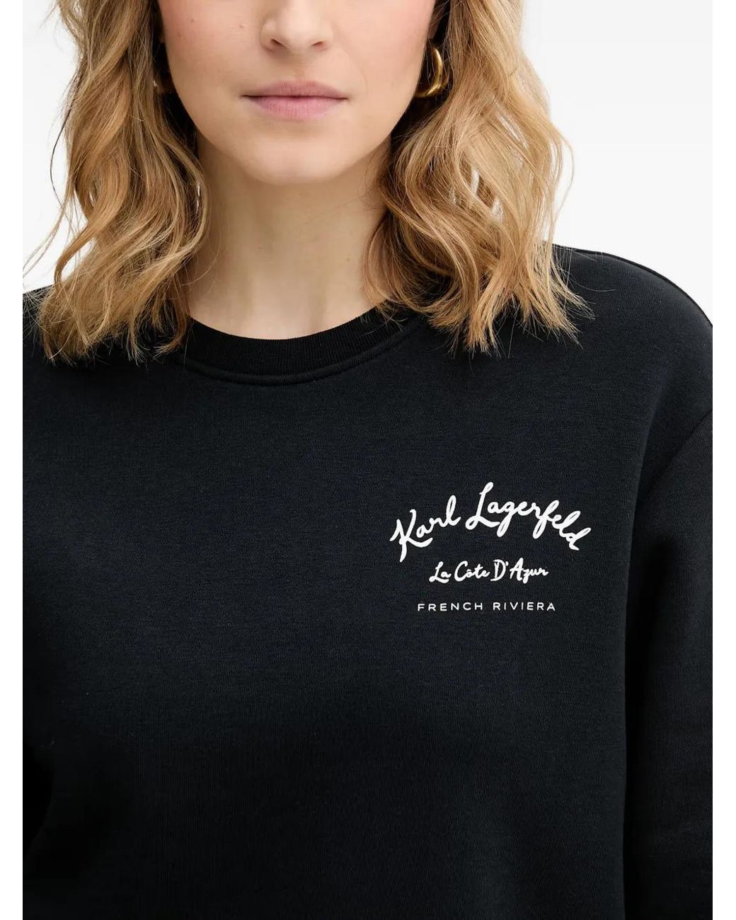Karl Lagerfeld Black Logo-Print Sweatshirt