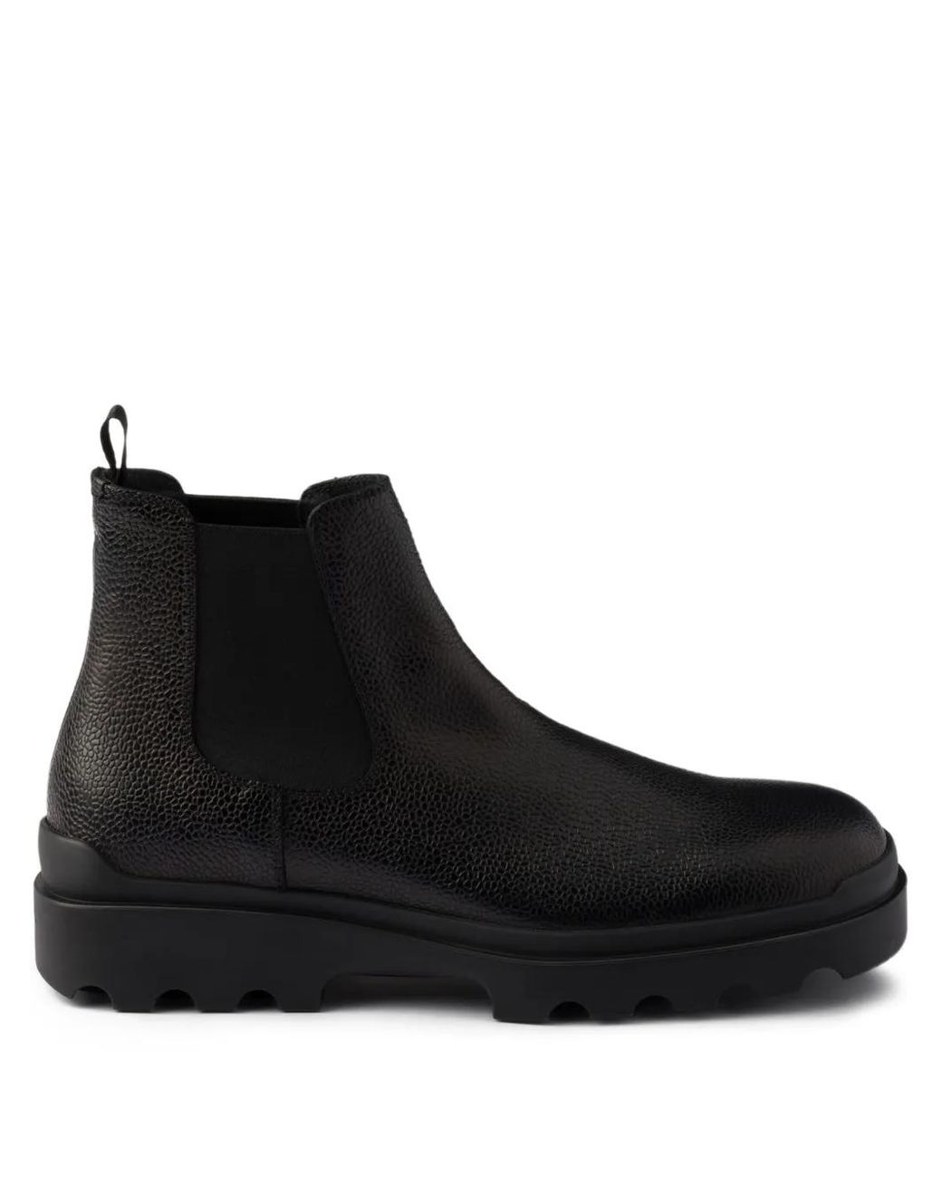 Prada Black Elastic-Panelled Rubber-Sole Boots for men