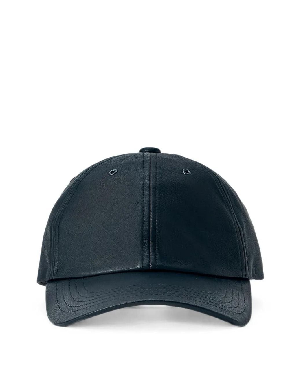 Yohji Yamamoto Blue Stitched Leather Baseball Cap for men