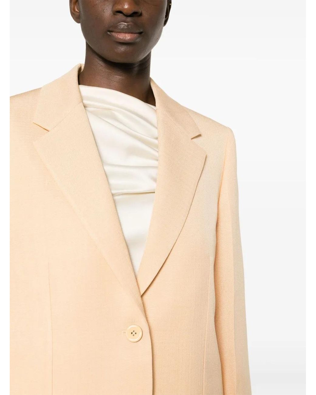 Jil Sander Natural Blazer À Simple Boutonnage