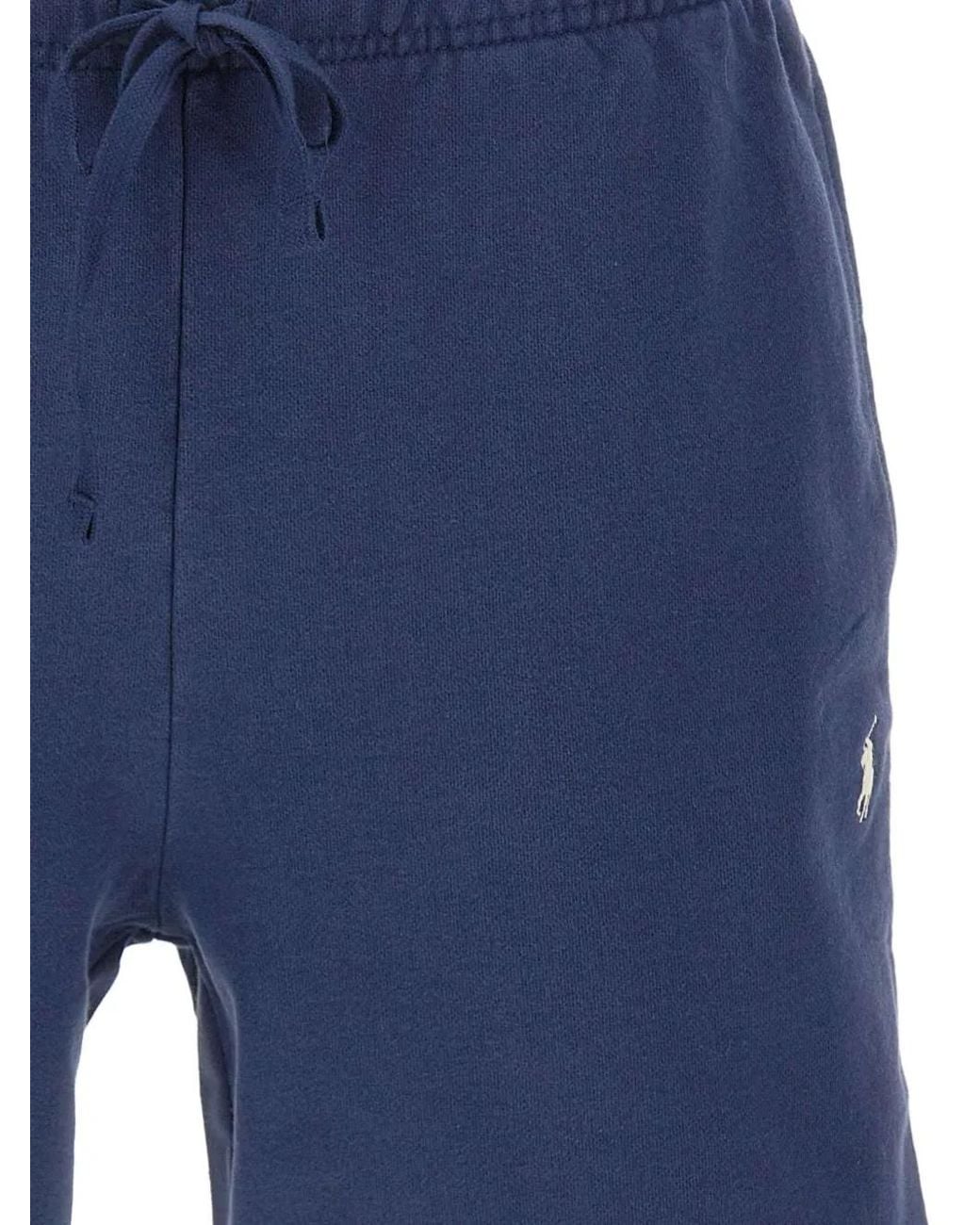 Polo Ralph Lauren Blue Loopback Drawstring Shorts for men