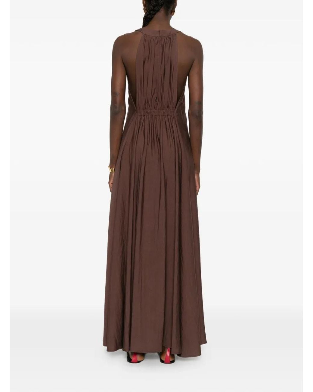 ERMANNO FIRENZE Brown Embroidered Maxi Dress