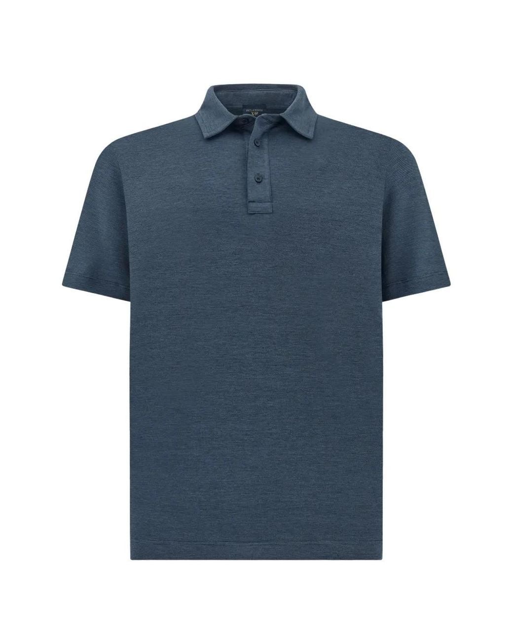 Paul & Shark Blue X-Soft Interlock-Cotton Polo Shirt for men