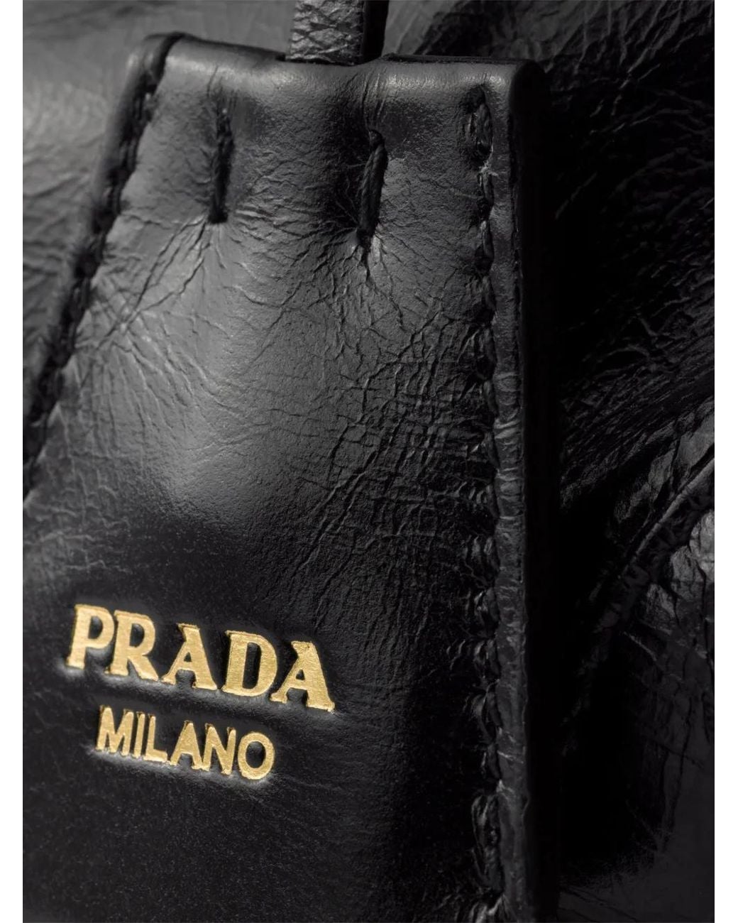 Prada Black Mini Bonnie Buckled Leather Shoulder Bag