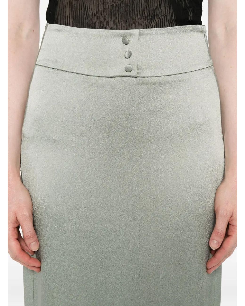 Forte_forte Gray Straight Midi Skirt