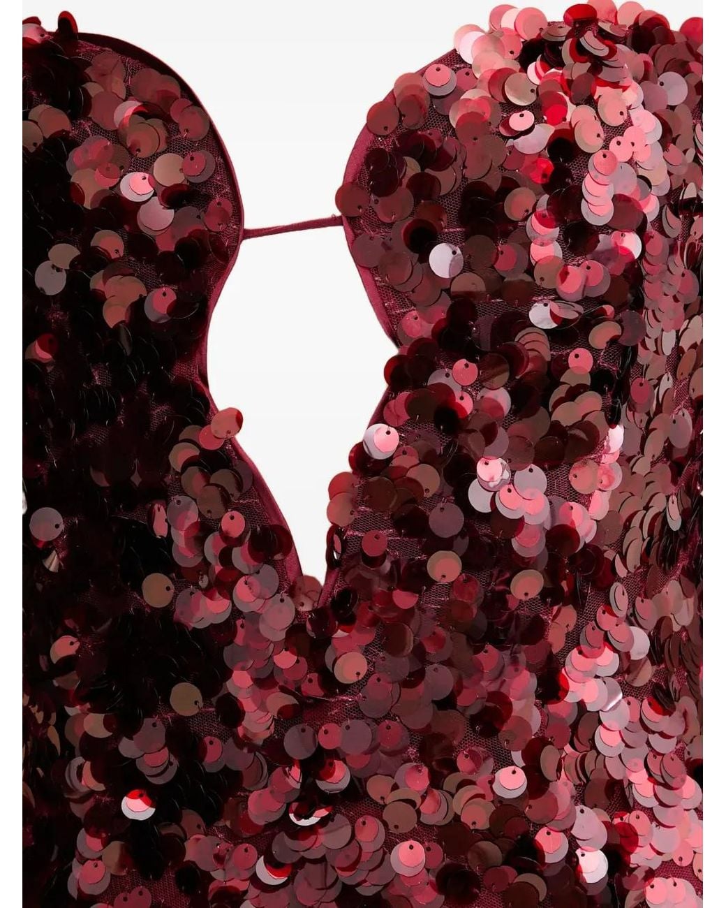 open lace back dress Hope and Ivy Clarette Sequin Bow Midi Dress, Red