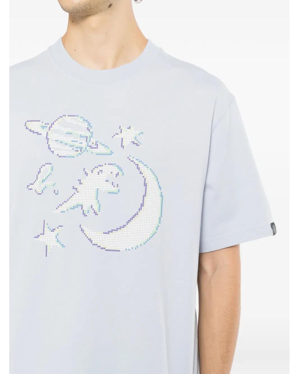 SPORT b. by agnès b. Blue Pixel Galaxy Graphic-Print T-Shirt for men