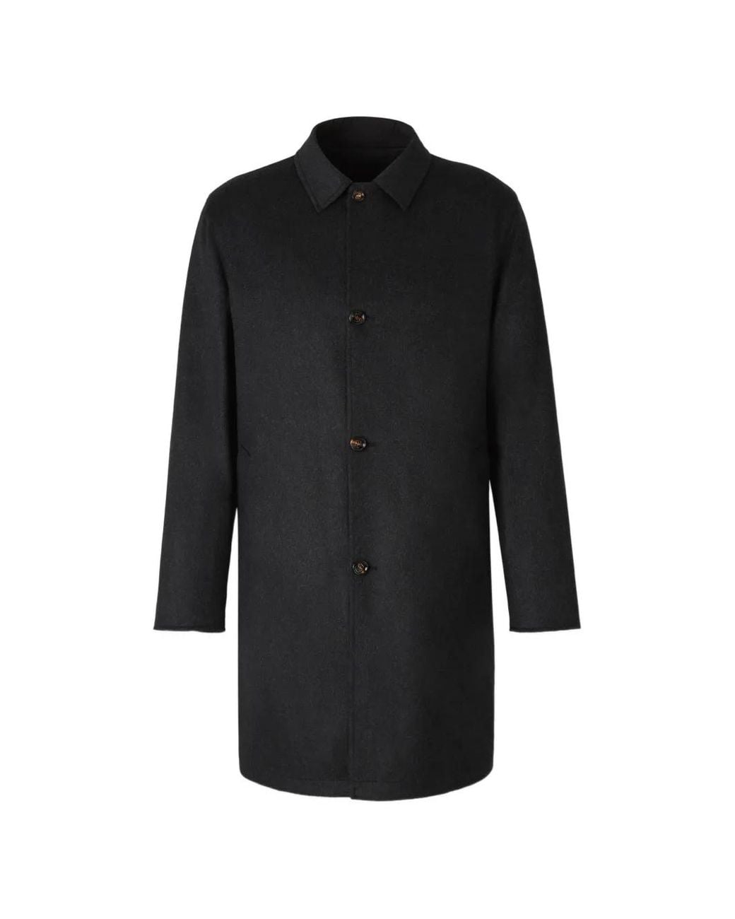 KIRED Black Reversible Cashmere Coat for men