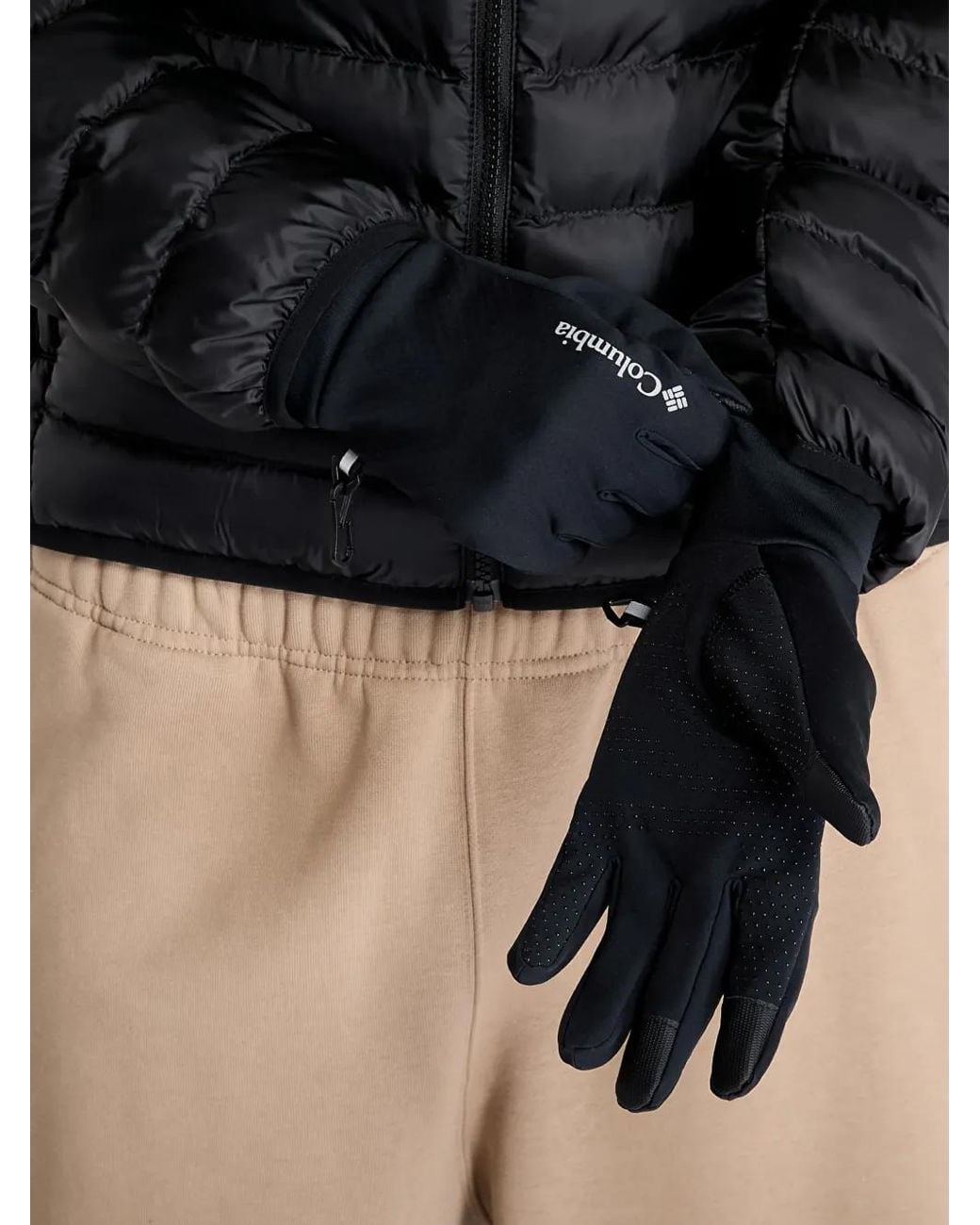 Columbia Black Logo-Print Gloves for men