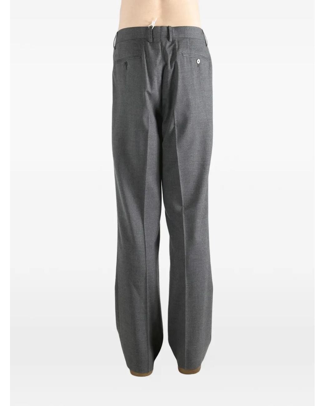 Auralee Gray Summer Twist Pleated Trousers for men