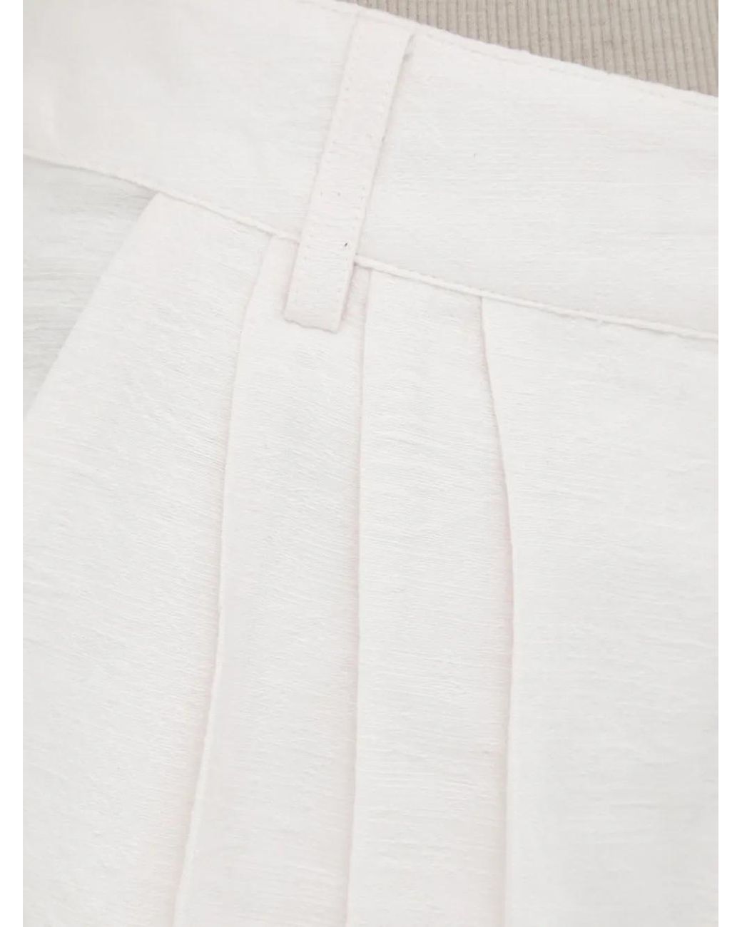 Samsøe & Samsøe White Pantalon À Design Plissé