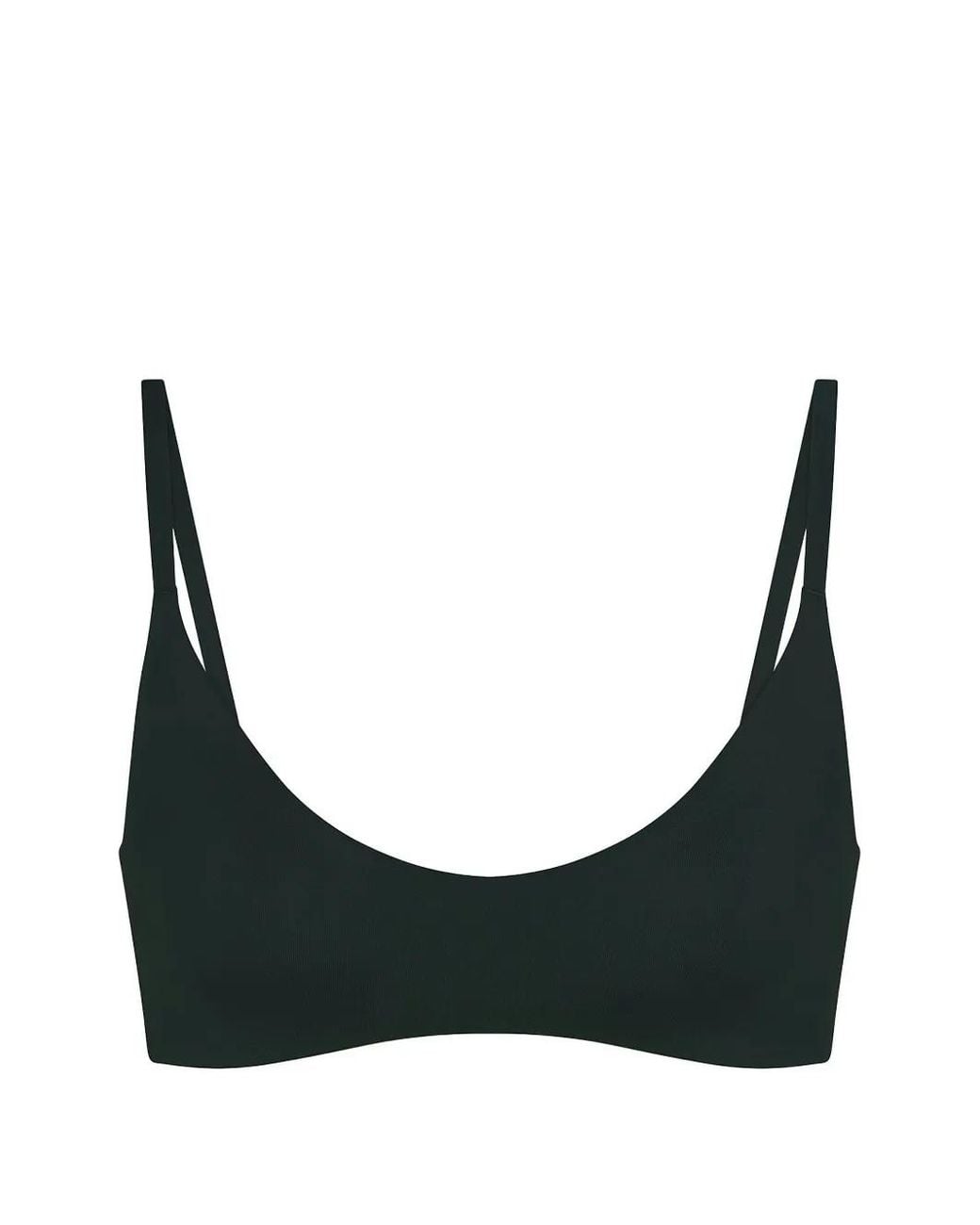Skims Black Matte Micro Scoop Bra