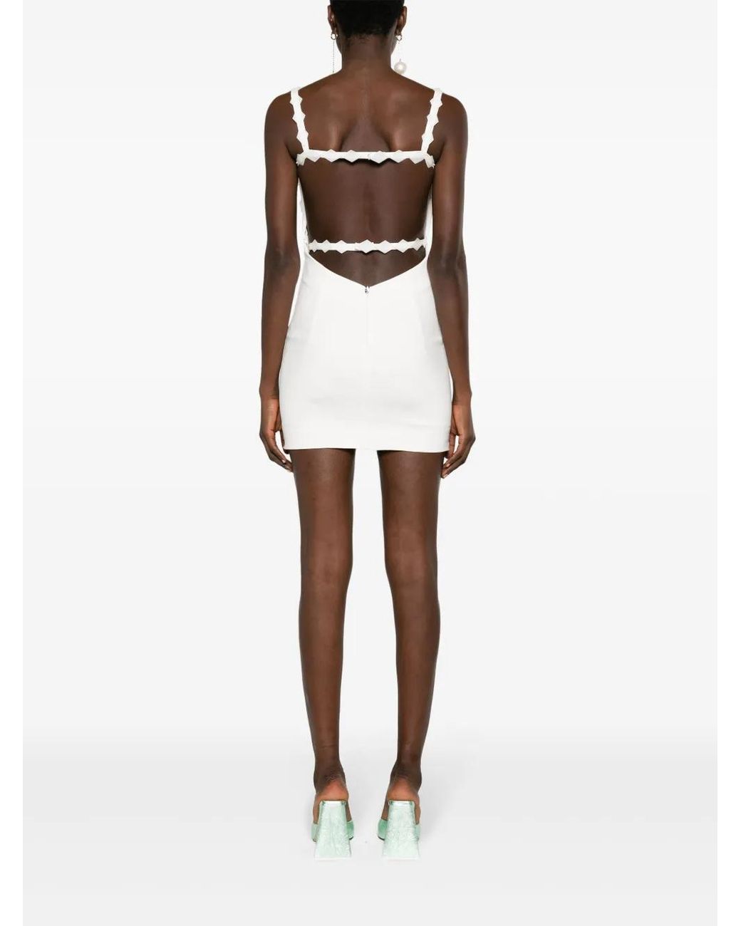 The Attico White Rue Sequinned Minidress