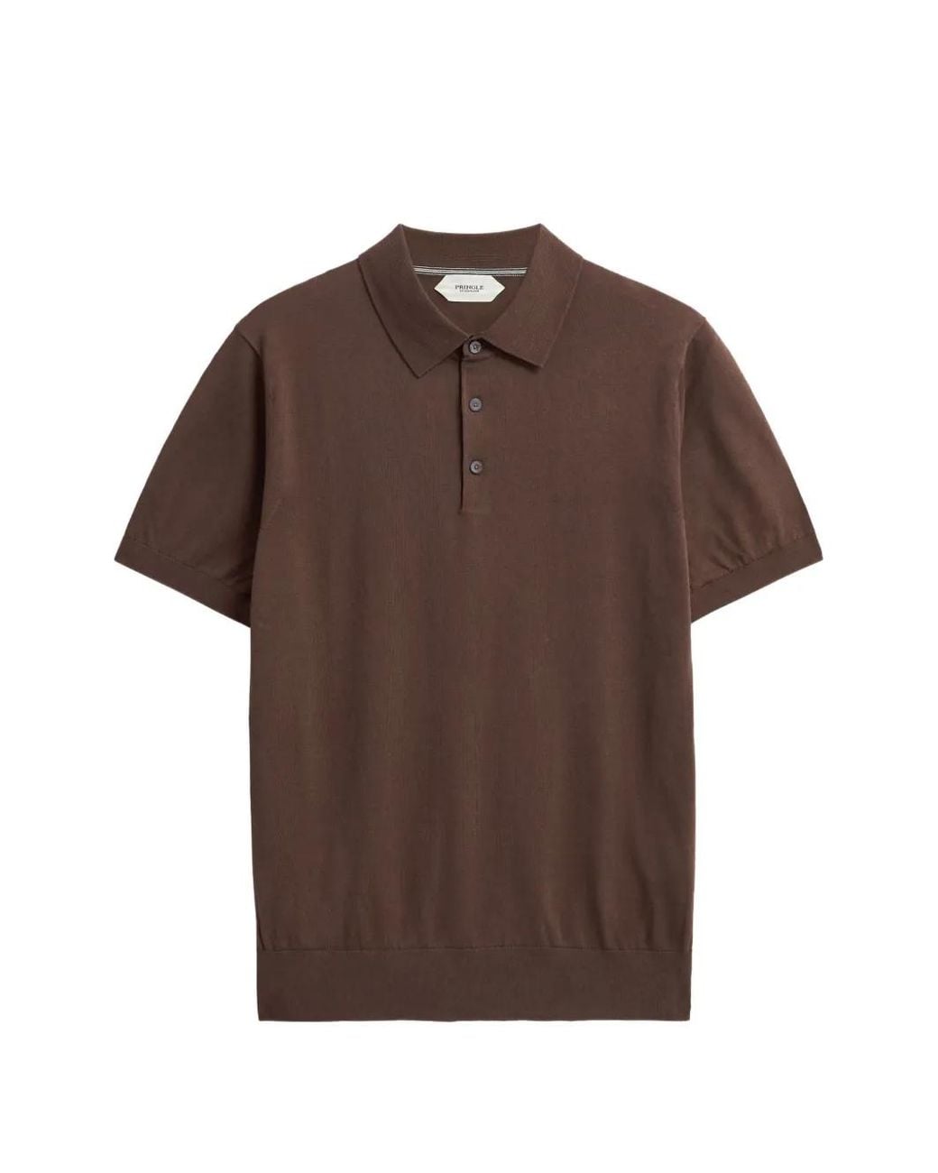 Pringle of Scotland Brown Polo En Maille À Manches Courtes for men
