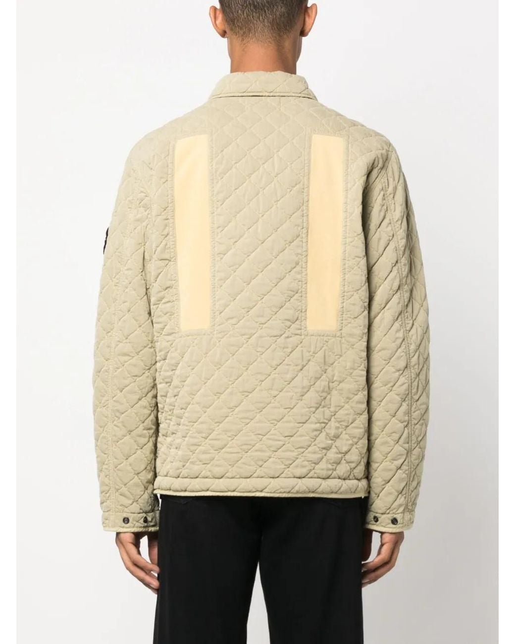 Stone Island Natural Quilted Press-Stud Fastening Bomber Jacket for men