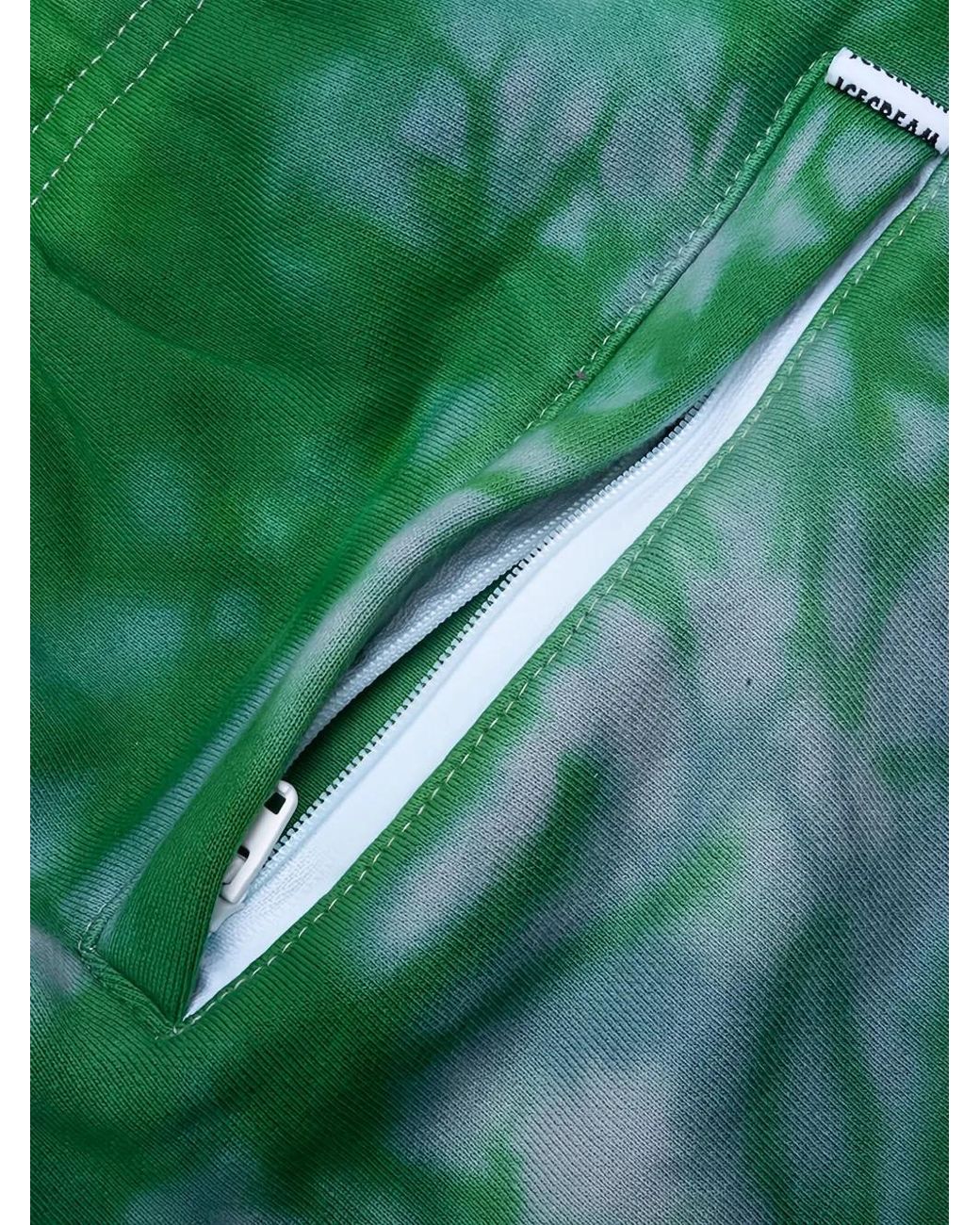 ICECREAM Green Tie-Dye Shorts for men