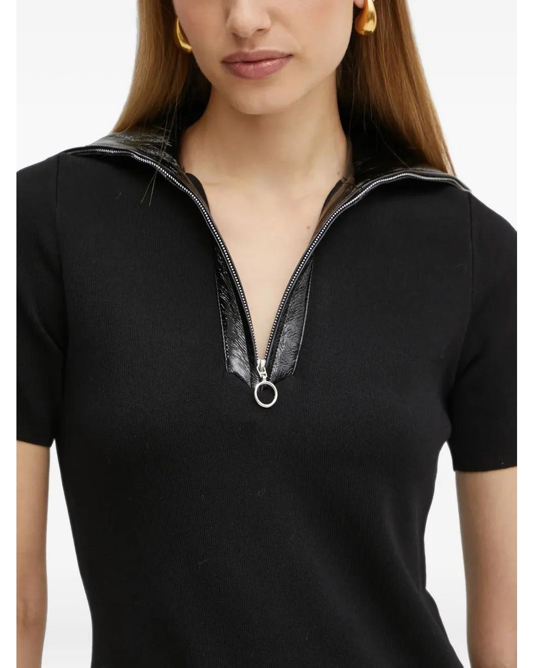 Morgan Black Zip Collared Mini Dress