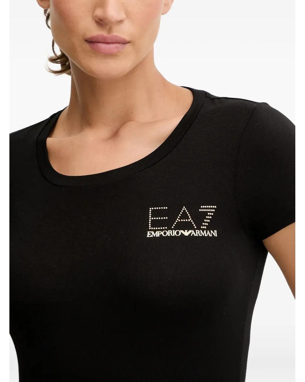 Camiseta Con Logo EA7 de color Black
