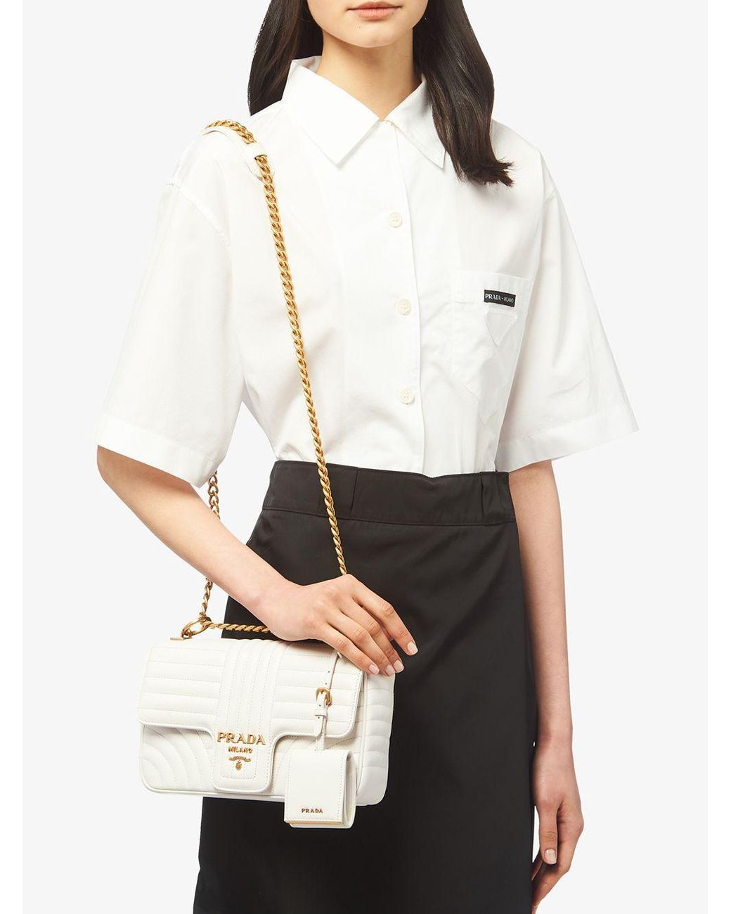 Prada diagramme store shoulder bag
