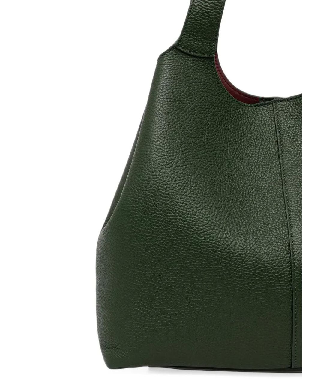 Coccinelle Green Large C-Easy Grained Leather Shoulder Bag