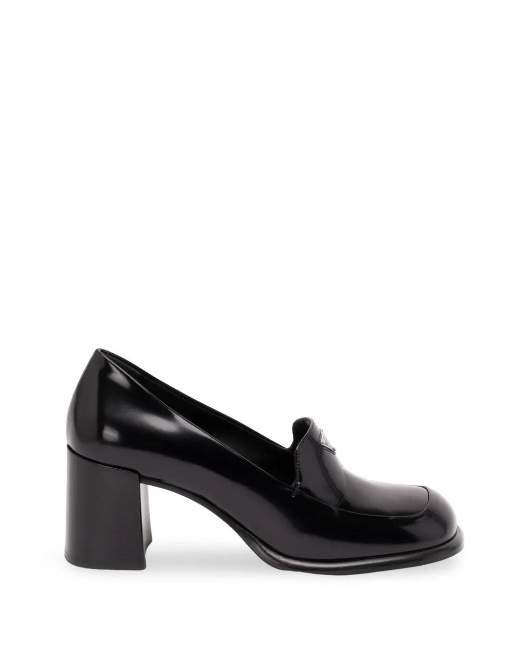 Prada Black Brushed Leather Loafers