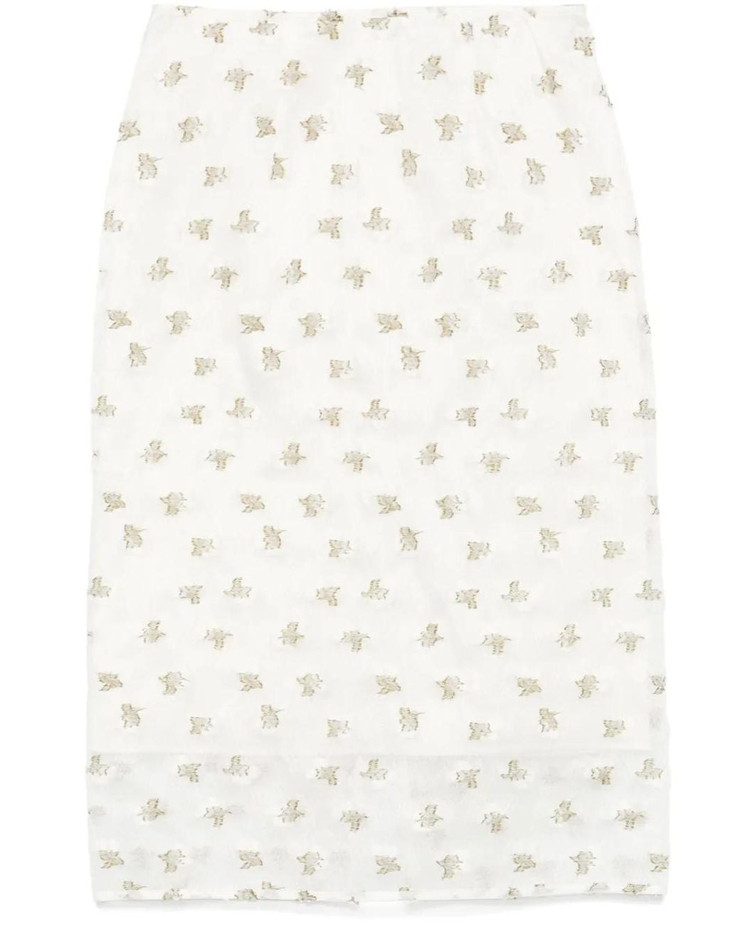 CECILIE BAHNSEN White Allegra Midi Skirt